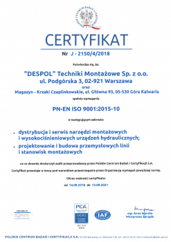 Certyfikat ISO